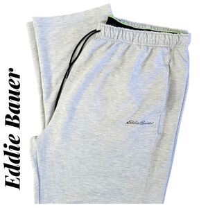 Eddie Bauer Heather Light Gray Jogger Sweatpants with Black Drawcord